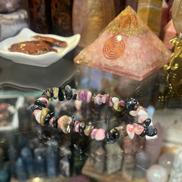 Multicolor Tourmaline Chip Stackable Bracelet