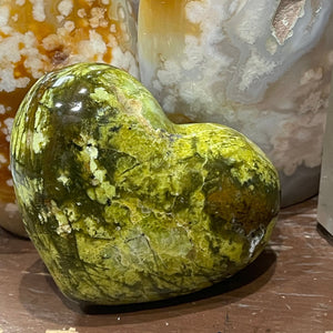 Green Opal Heart Carving Heart