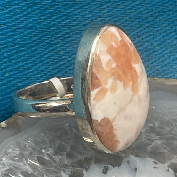 Pink Scolecite Sterling Silver .925 Ring size 7