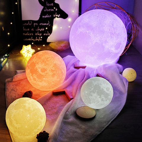 3D Printing Moon Lamp - 16 Colors Emitting