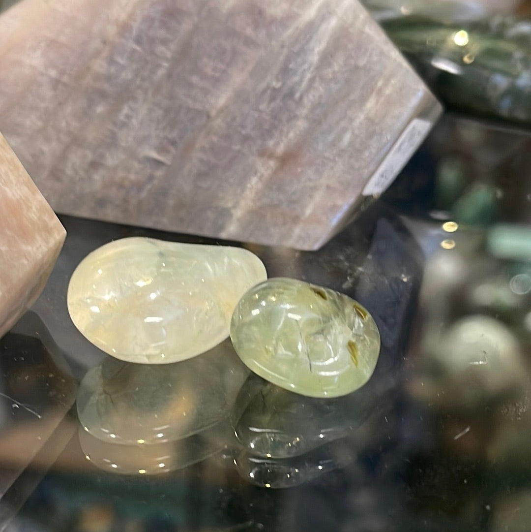 Prehnite Tumble Pocket Stone