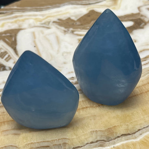 Aquamarine Smooth Flame Carvings