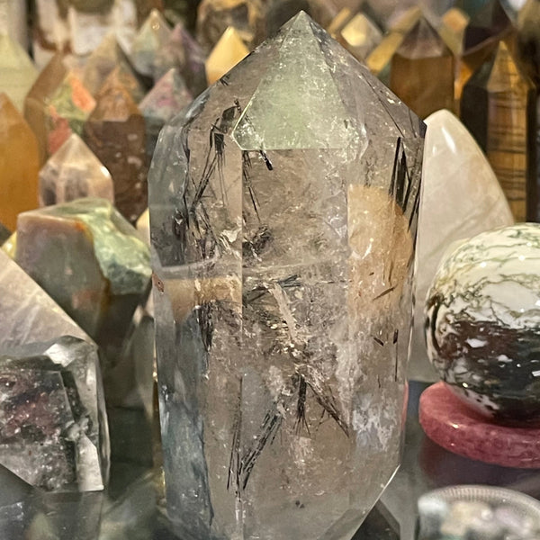 Tourmalated Quartz Large Tower