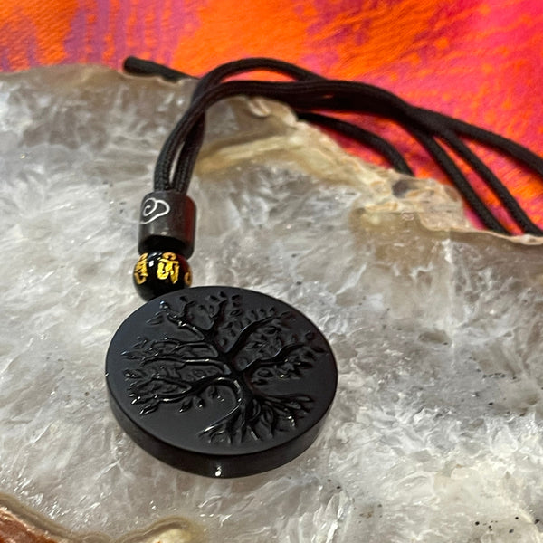 Obsidian Tree of Life Necklace