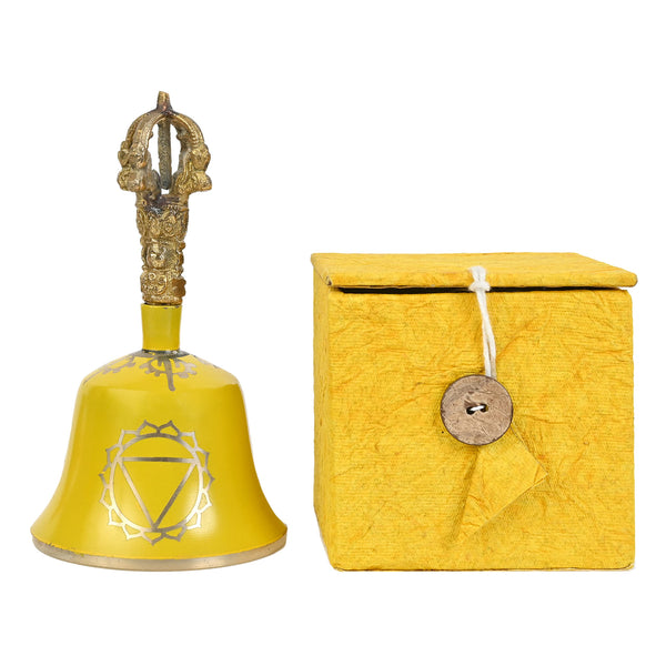 Solar Plexus (Manipura) Chakra Yellow Enameled Brass Ritual Bell