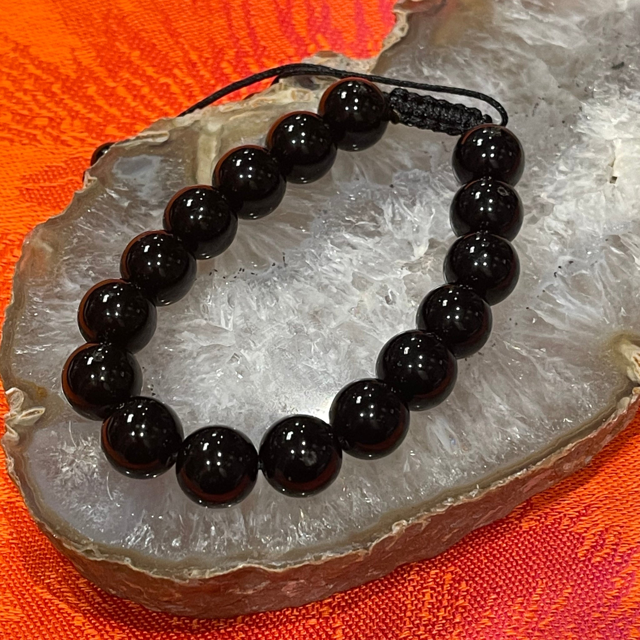 Onyx 13mm Macrame Adjustable Closure Bracelet