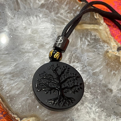 Obsidian Tree of Life Necklace