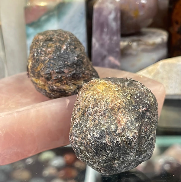 Garnet Natural Tumbled Round Stone 3 inch diameter