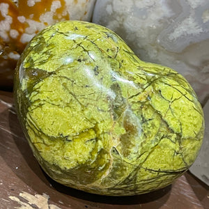 Green Opal Heart Carving Heart