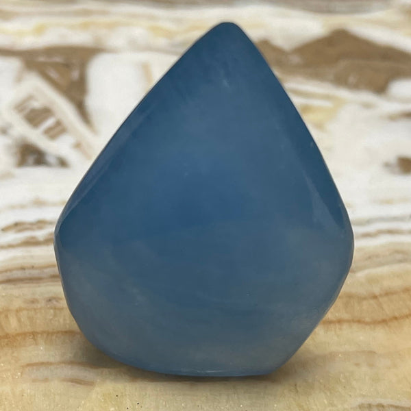 Aquamarine Smooth Flame Carvings