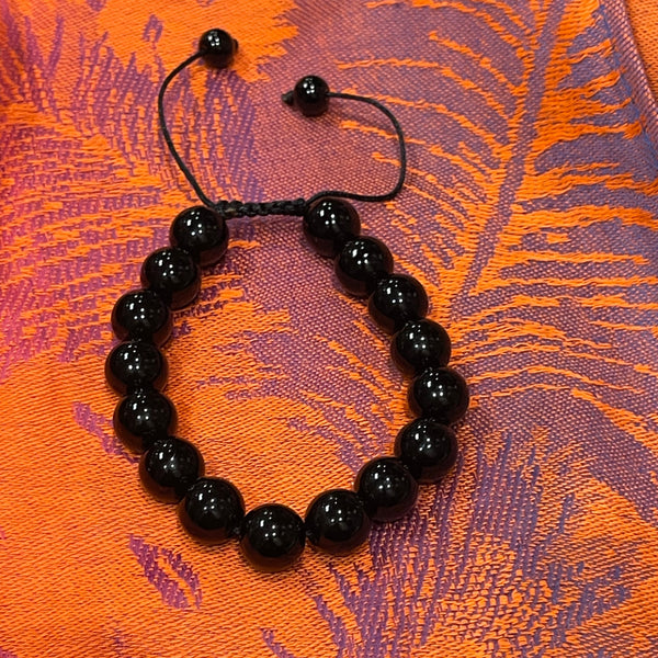 Onyx 13mm Macrame Adjustable Closure Bracelet