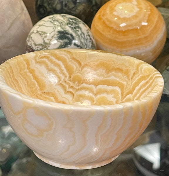 Orange Calcite Offering Bowl