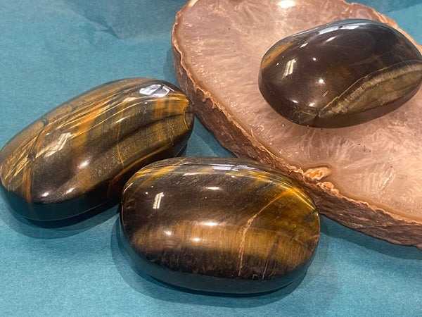 Blue Tiger Eye( hawk eye) Palm Stone