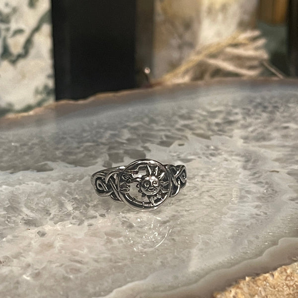 Sun and Moon Sterling Ring