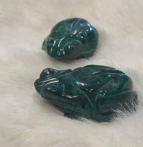 Malachite Frog Carving