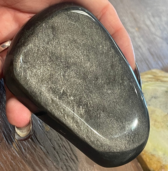 Silver Sheen Obsidian Freeform Slab