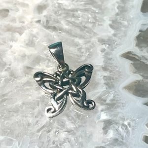 Pentacle Butterfly .925 Sterling Silver Pendant