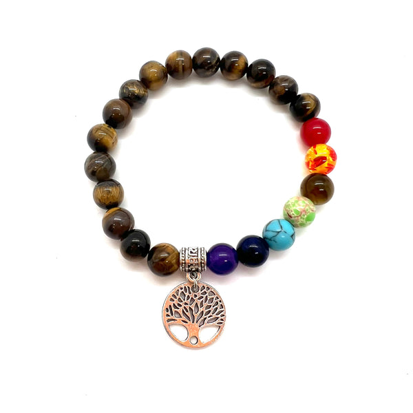 7 Chakra Protection Bracelet With Tiger Eye