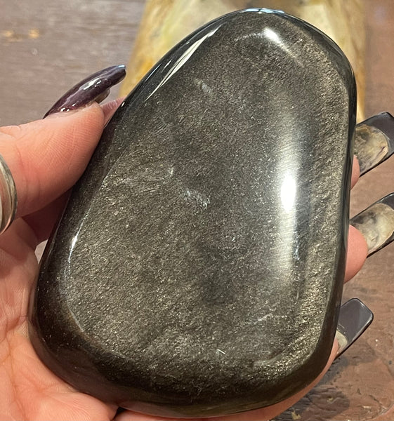 Silver Sheen Obsidian Freeform Slab