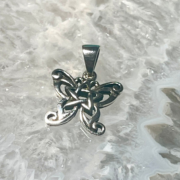 Pentacle Butterfly .925 Sterling Silver Pendant