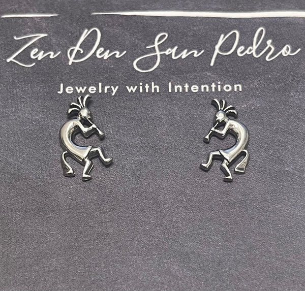 Kokopelli Sterling Silver Post Earrings