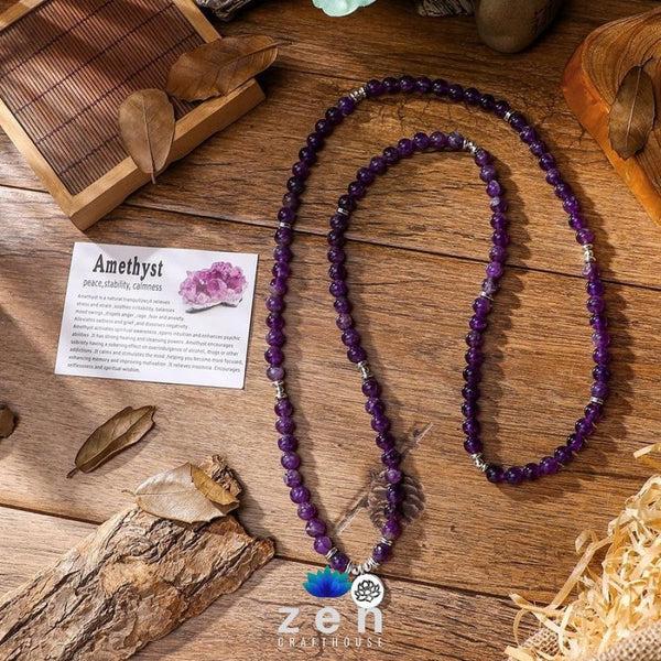 Abundance Of Calm Amethyst Mala