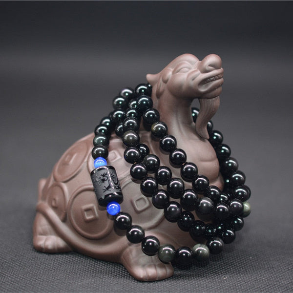 Abundance & Prosperity Obsidian Mala