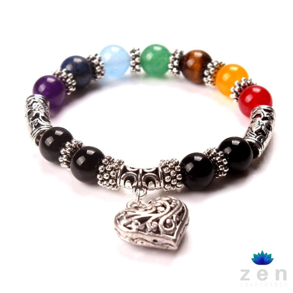 7 Chakra Healing Heart Bracelet