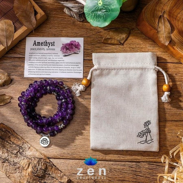 Abundance Of Calm Amethyst Mala