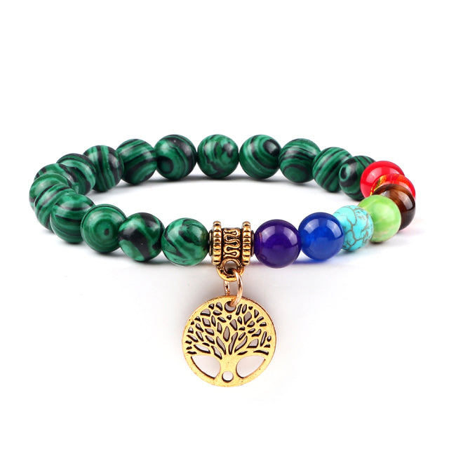 7 Chakra Peaceful Bracelet With Malachite