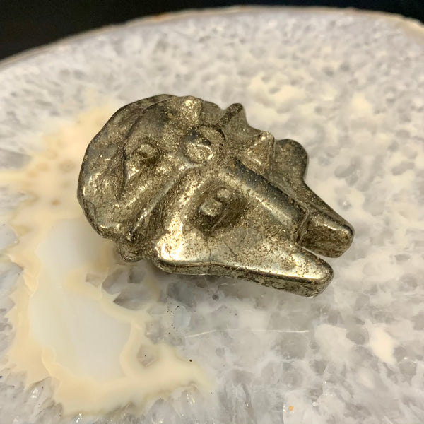 Pyrite Millennium Falcon Carving