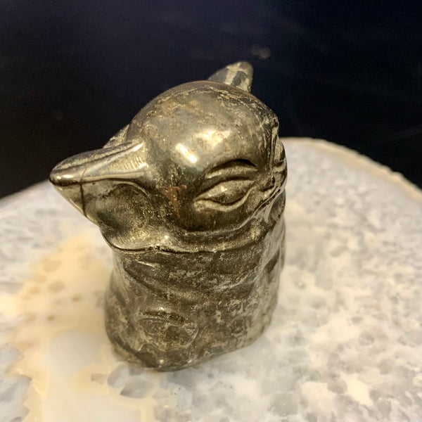 Pyrite Yoda Carving