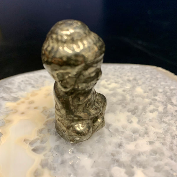 Pyrite Praying Buddha Carving