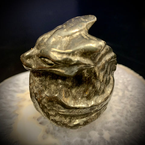 Pyrite Dragon Egg Carving