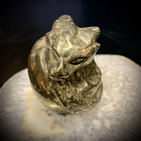 Pyrite Dragon Egg Carving