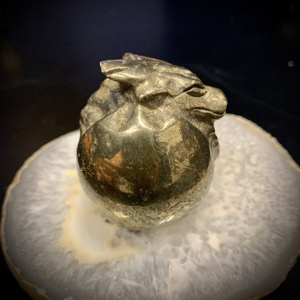 Pyrite Dragon Egg Carving