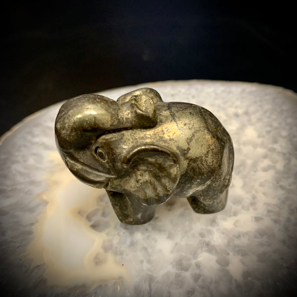 Pyrite Elephant Carving