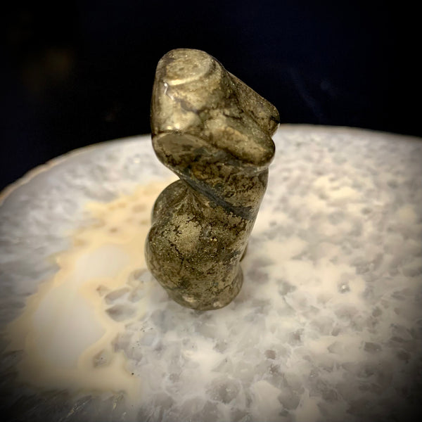 Pyrite Female Figure Earth Carving