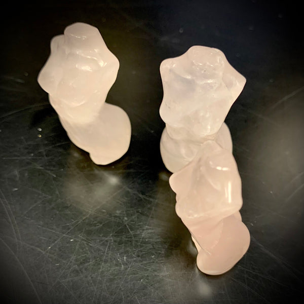 Rose Quartz Female Figure Carving