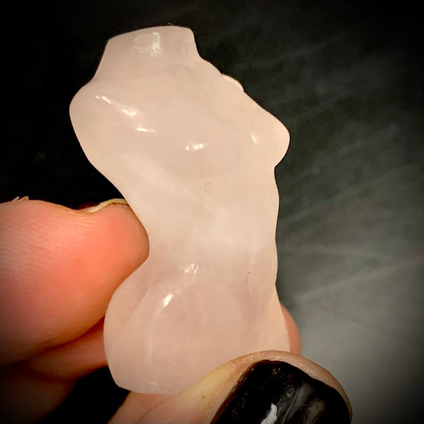 Rose Quartz Female Figure Carving