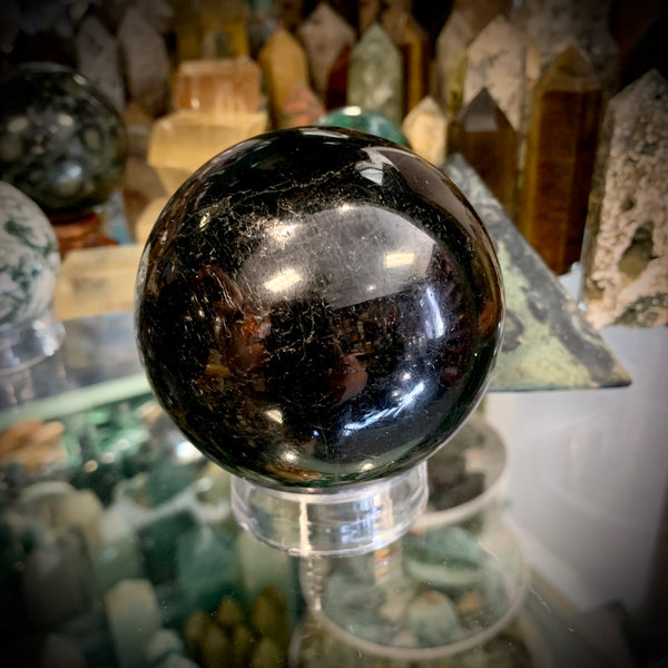 Black Tourmaline Polished Sphere