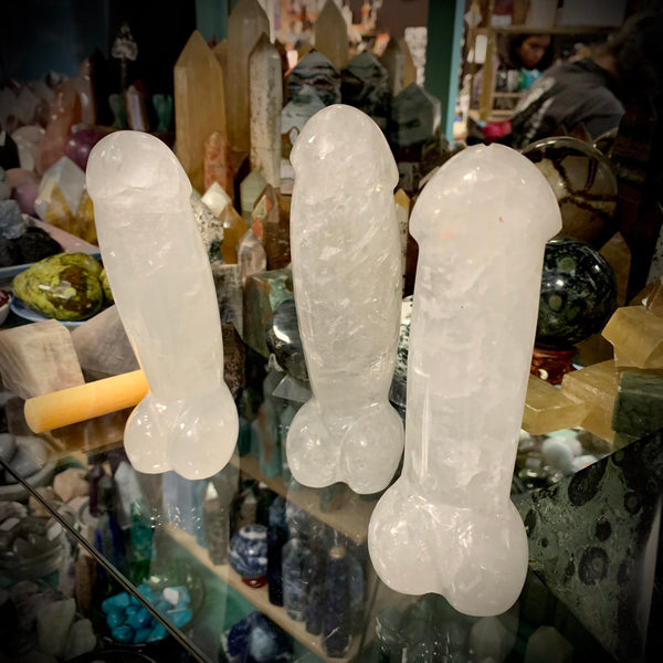 Quartz Crystal Smooth Phallus Carving