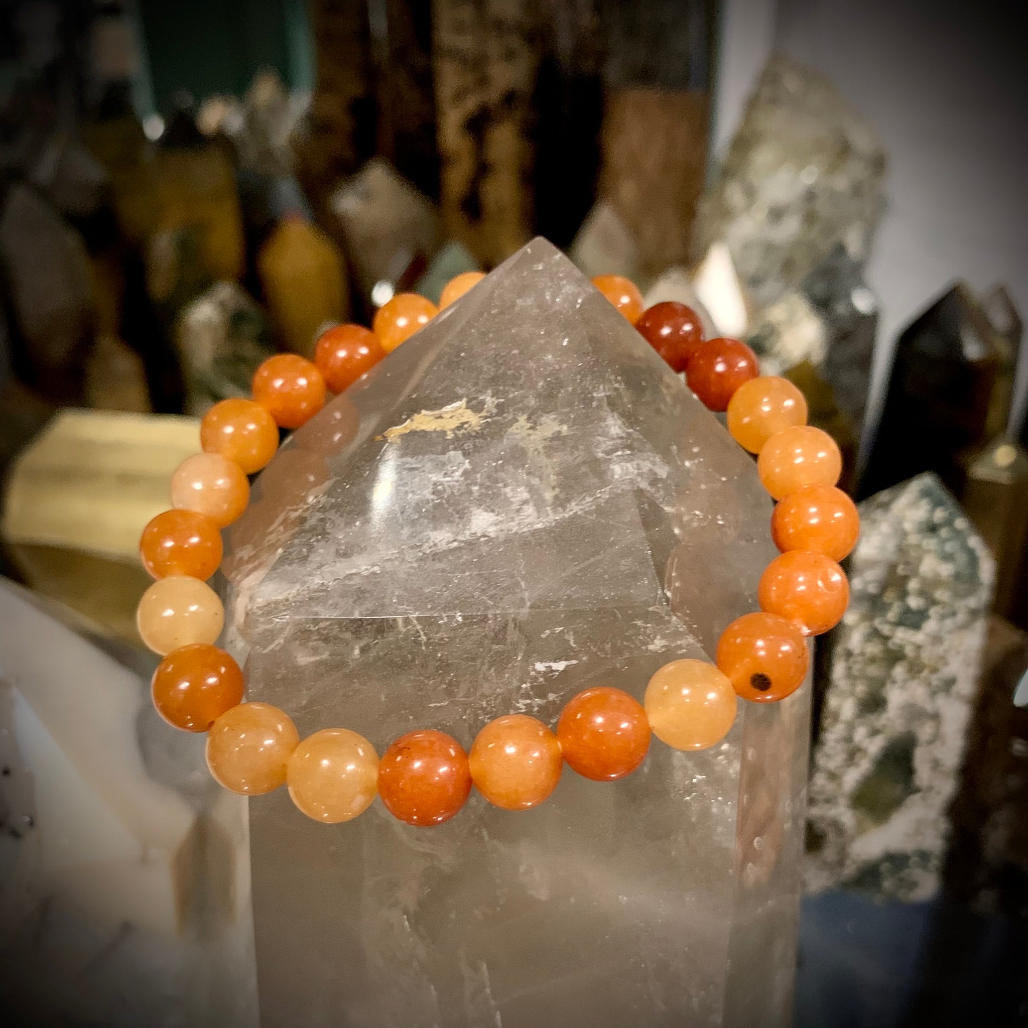 Orange Aventurine Beaded Bracelet