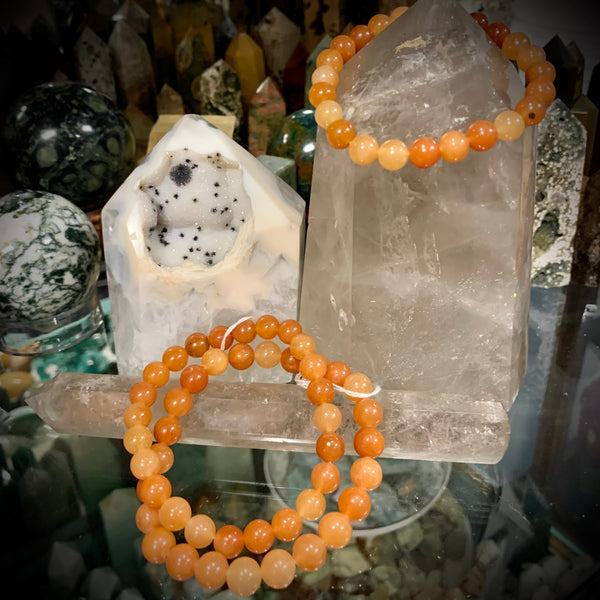 Orange Aventurine Beaded Bracelet