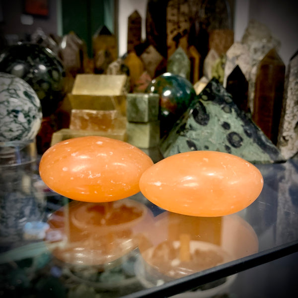 Orange Calcite Palm Stone