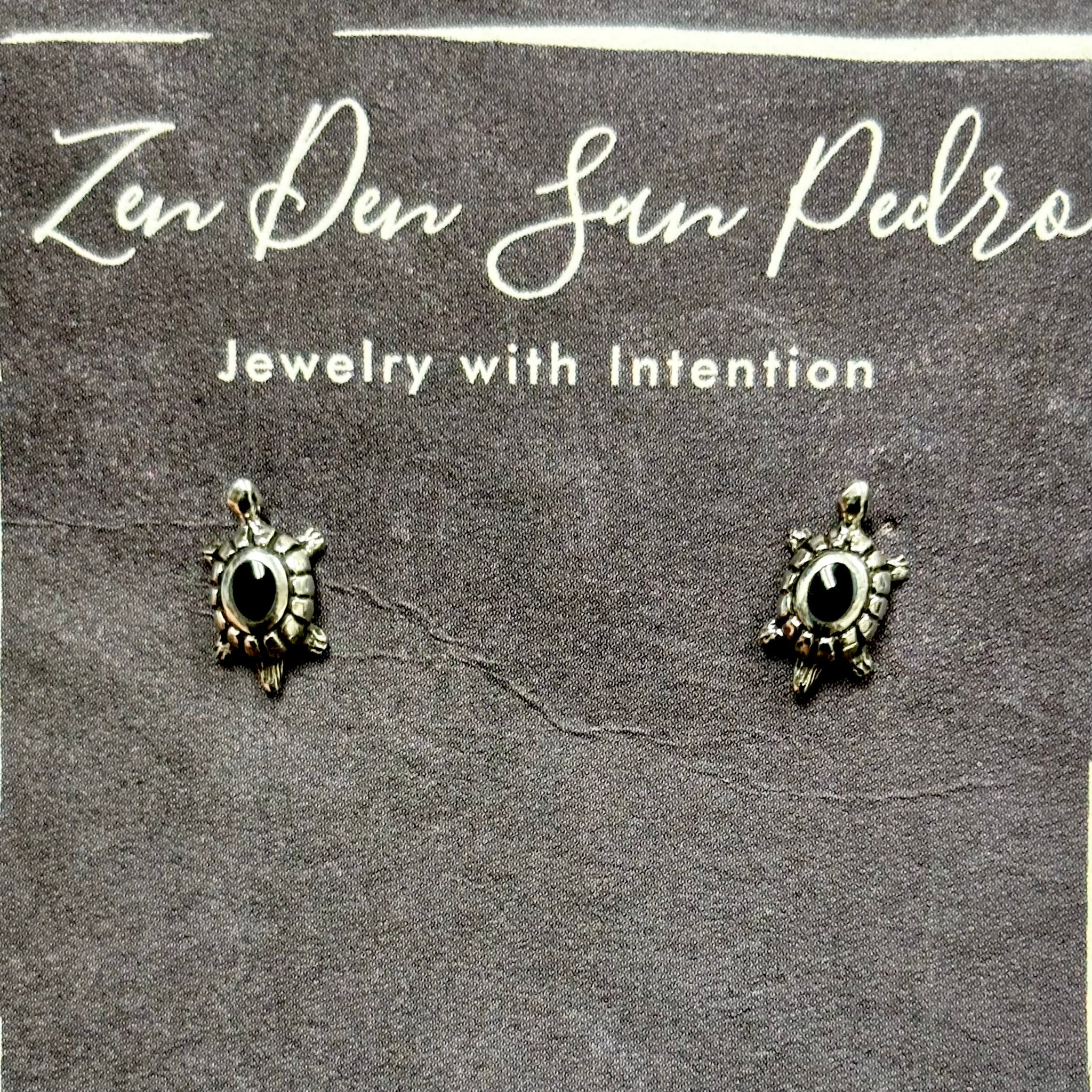 Tiny Turtle Sterling Silver Post Earrings