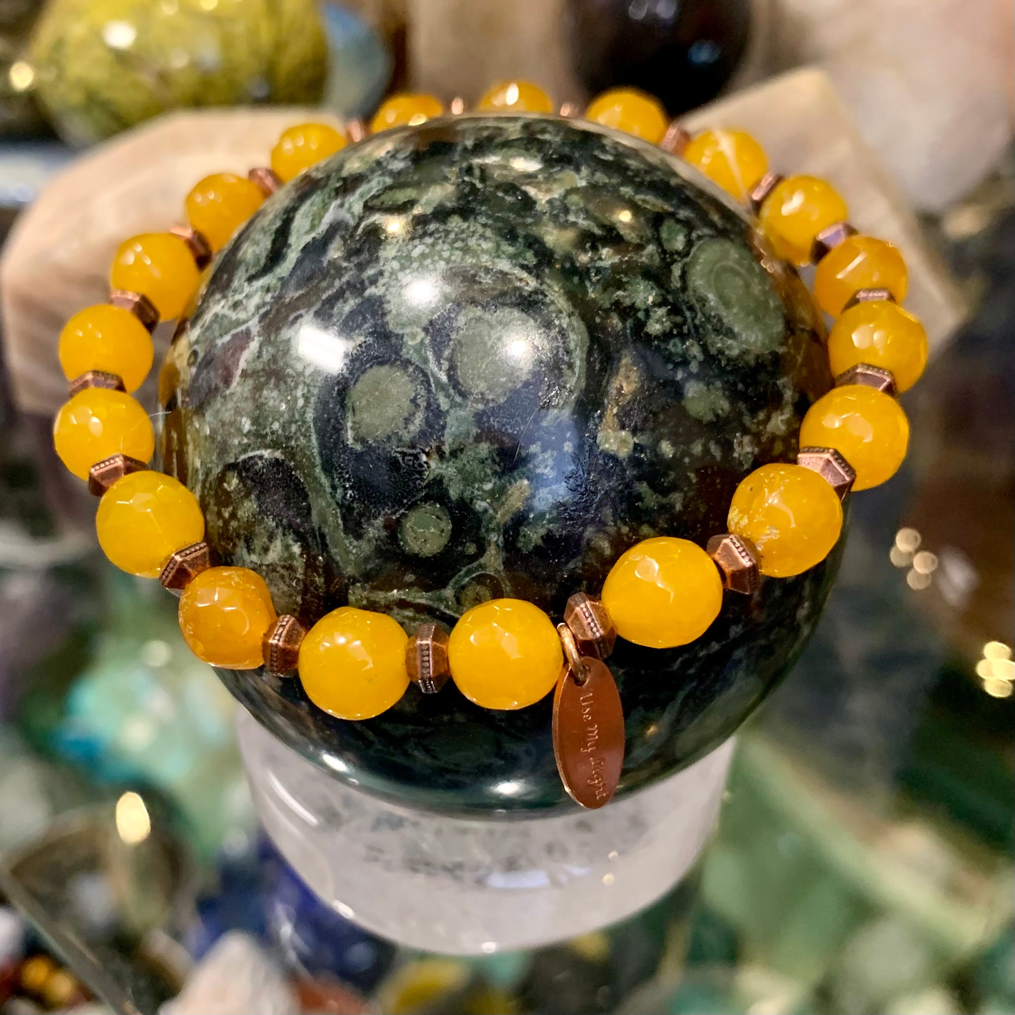 Orange Aventurine Beaded Stretch Bracelet