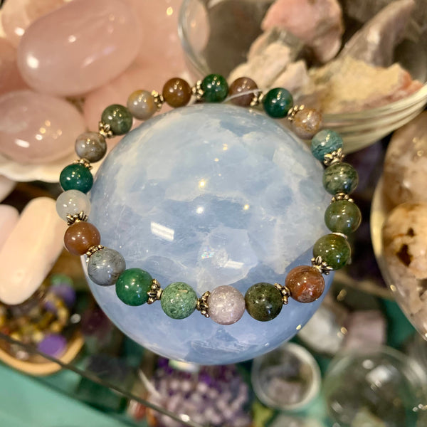 Moss Agate Stretch Bracelet