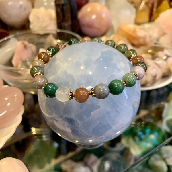 Moss Agate Stretch Bracelet