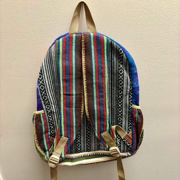Mushroom Designed Embroidered Hemp Backpack